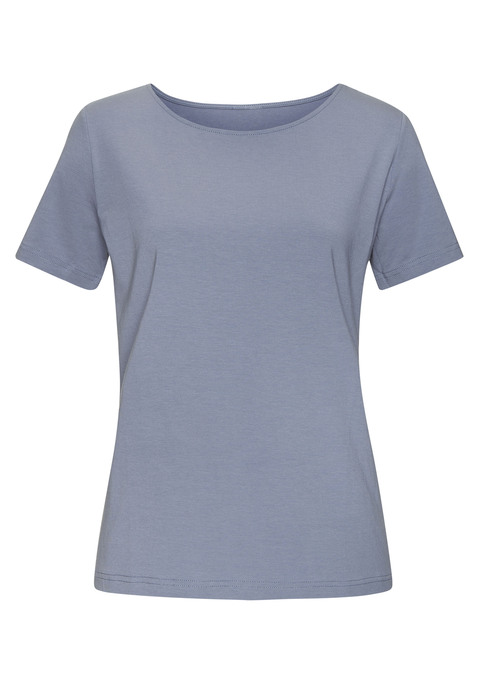 Bild: T-Shirt von LASCANA: Klassisches T-Shirt von Lascana im 2er-Pack. Kurze Ärmel. Mit Rundhals-Ausschnitt. Weiche Jerseyqualität aus Baumwoll und Modal.
