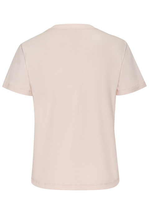 Bild: T-Shirt von LASCANA: T-Shirt von Lascana. Glänzender Foliendruck vorn. Rundhalsausschnitt. Kurze Ärmel. Lockere Passform. Aus weicher, nachhaltiger Baumwollqualität.