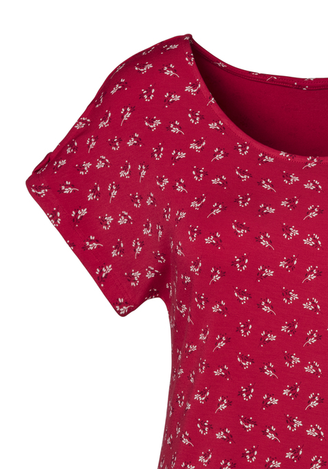 Bild: T-Shirt von LASCANA: Lascana Shirt mit kleinem Knotendetail und Cut Out am Ärmel. Gummizug am Saum für eine lässige Passform. Aus weich fließender Viskose-Qualität mit Elasthan.