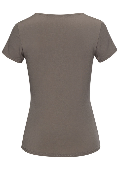 Bild: T-Shirt von LASCANA: T-Shirt von Lascana. Mit Karree-Ausschnitt. Vorn doppellagig gearbeitet. Eng anliegende Ärmel. Elastische, bügelarme Qualität.