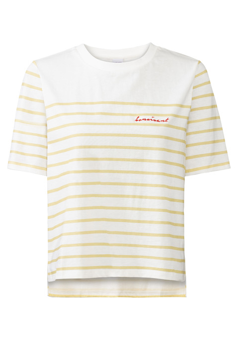 LASCANA T-Shirt Damen weiß-gelb gestreift Gr.32/34