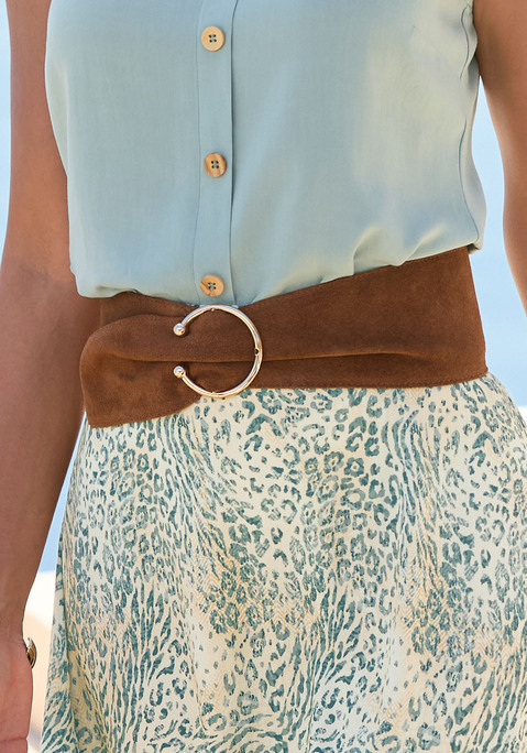 Bild: Taillengürtel von LASCANA: Taillengürtel von Lascana. Breite 9 cm. Aus Rindsleder. Eleganter Shaping-Effekt. Perfekt für Kleider, Röcke und Overalls. Mit feinen, goldfarbenen Details.