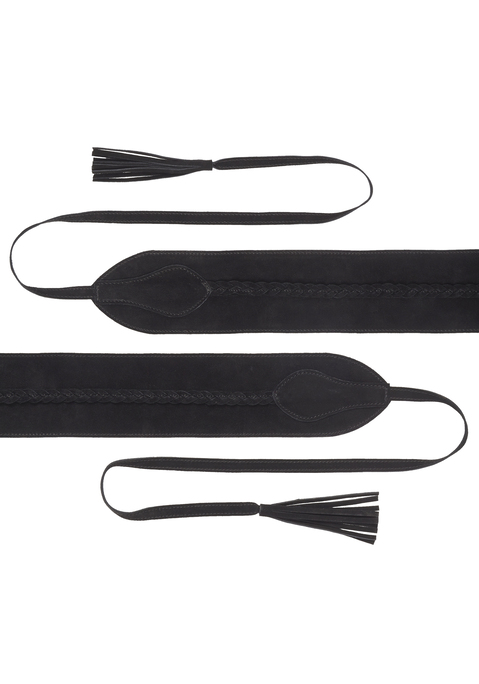 Bild: Taillengürtel von LASCANA: Taillengürtel aus Leder von LASCANA. Aus Rindsleder. Breite 8cm. Längen: S=70cm, M=80cm, L=90cm + 80cm Bindebänder.