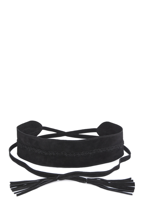Bild: Taillengürtel von LASCANA: Taillengürtel aus Leder von LASCANA. Aus Rindsleder. Breite 8cm. Längen: S=70cm, M=80cm, L=90cm + 80cm Bindebänder.