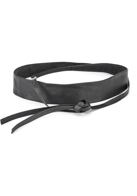 Bild: Taillengürtel von LASCANA: Taillengürtel aus Leder von LASCANA. Zum Binden. Breite: 6cm. Länge: Gr.S=70 cm, M=80cm, L=90cm + 80cm Bindebänder