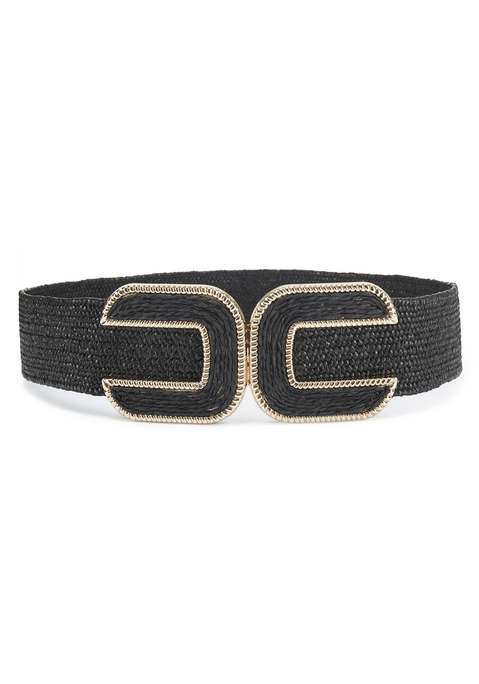 Bild: Taillengürtel von LASCANA: Elastischer Taillengürtel von Lascana. Dekorative Schließe mit glänzenden Details. Breite 4,5 cm. Tragekomfort durch dehnbares Stretchmaterial. Perfekt zu Kleidern, Röcken und Overalls. Ideal für Urlaub, Sommer, Strand und Partys. Aus Textil und Metall.