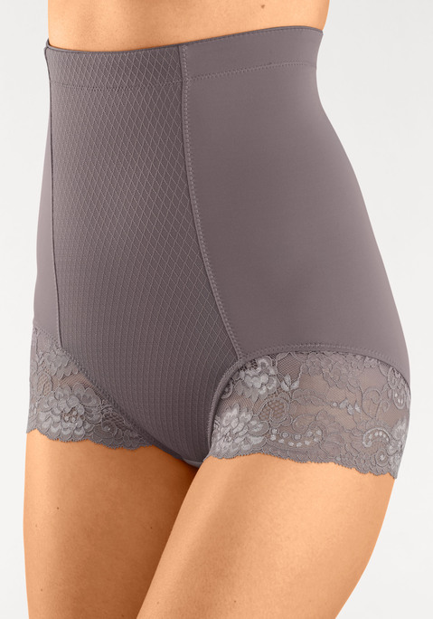 Bild: Taillenshaper von LASCANA: Bodyforming-Wäsche mit eingearbeitetem Powernetz aus 90% Polyamid, 10% Elasthan. Formt Bauch und Taille für eine tolle Silhouette. Spitze an den Beinabschlüssen aus 90% Polyamid, 10% Elasthan. Shape wear. Shaping Unterwäsche. Shaping Unterhose. Shaping Slip. Shape Unterwäsche. Oberes Netz aus 85% Polyamid, 15% Elasthan.  Aus 80% Polyamid, 20% Elasthan.