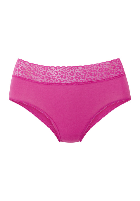Bild: Taillenslip von LASCANA: Bequeme unifarbene Taillenslips von Vivance im 4er-Pack. Bequemes, etwas breiteres Spitzenbündchen mit Muster. Weich eingefasste Beinausschnitte. Weiche, elastische Baumwollqualität.