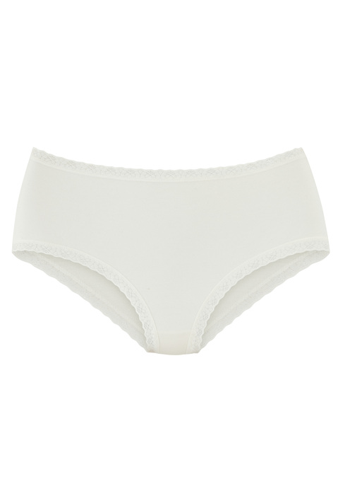 Bild: Taillenslip von LASCANA: Unifarbener Taillenslip von Lascana im praktischen 3er-Pack. Blümchenspitze am Bund und Beinausschnitt für einen femininen Look. Etwas höhere Leibhöhe. Komfortabler Single-Jersey mit Modal für ein weiches Tragegefühl.