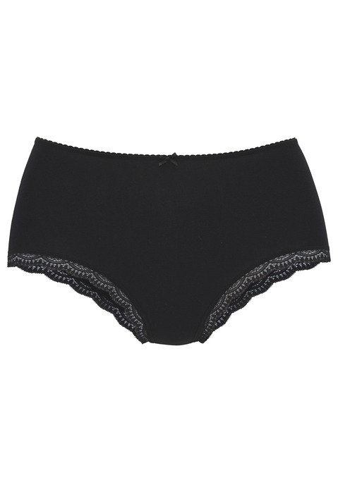 Bild: Taillenslip von LASCANA: Toller Taillenslip von Lascana im 5er-Pack. Bündchen mit Mäusezähnchenkante und kleiner Zierschleife vorn. Zarte Spitze am Beinausschnitt. Sitzt in der Taille. Mit schöner Aufbewahrungsbox. Weiche Baumwoll-Stretch-Qualität.