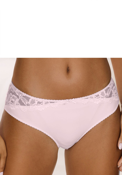Bild: Tanga von LASCANA: Lascana Slip aus der Wäsche-Serie "Vittoria"  mit Spitzeneinsatz aus hochwertiger Microtouch-Qualität. Der Slip verfügt über eine kleine Zierschleife in der vorderen Mitte sowie einen eingearbeiteten Baumwollzwickel. Außerdem ist ein passender Schalen-BH verfügbar. Aus 90% Polyamid, 10% Elasthan.