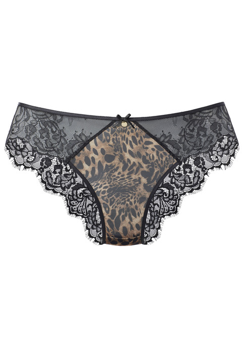 Bild: Tanga von LASCANA: Sexy Tanga mit verführerischem Cut-Out und edlem Ringaccessoire. Aus dezent transparentem Mesh in Leo-Optik.  Mit hübschem Accessoire und feiner Zierschleife vorn. Mit eingearbeitetem Baumwollzwickel. Mit Liebe & Leidenschaft in Hamburg kreiert. Obermaterial: 67% Polyamid, 29% Polyester, 4% Elasthan.