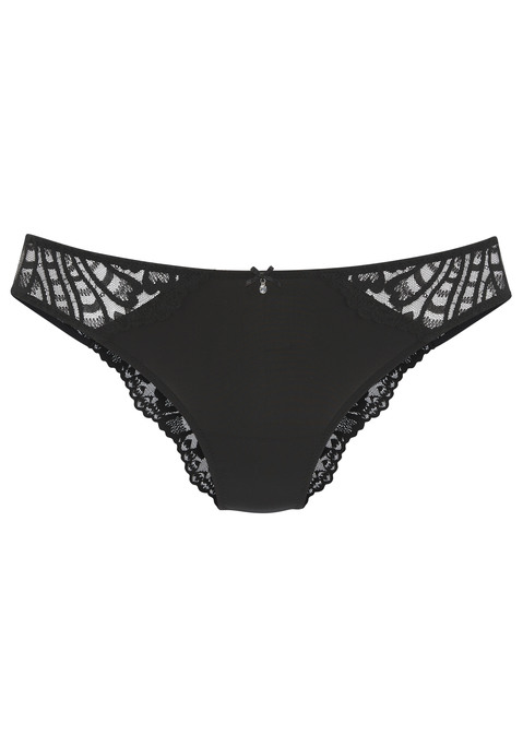 Bild: Tanga von LASCANA: Femininer Tanga mit extravagantem Glitzeraccessoire und feiner Zierschleife. Aus feiner, leicht transparenter Spitze und weichem Microtouch-Material. Mit eingearbeitetem Baumwollzwickel. Passende BHs aus der gleichen Serie erhältlich. Mit Liebe & Leidenschaft in Hamburg kreiert. Aus 89% Polyamid, 11% Elasthan.