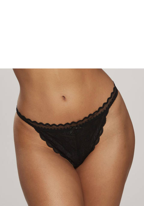 Bild: Tanga von LASCANA: Verführerischer Tanga in femininer Schnittform. Rundum aus feiner, blumiger Optik. Mit zarter Zierschleife in der vorderen Mitte. Mit eingearbeitetem Baumwollzwickel. Mit Liebe & Leidenschaft in Hamburg kreiert.