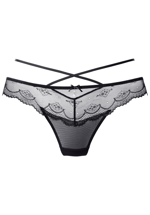 Bild: Tanga von LASCANA: Tanga mit verführerischem Bändchen. Rundum aus feiner Spitze und Soft-Mesh in dezent transparenter Optik. Mit feiner Zierschleife und hübschem Perlenaccessoires in der vorderen Mitte. Mit eingearbeitetem Baumwollzwickel. Mit Liebe & Leidenschaft in Hamburg kreiert. Aus 87% Polyamid, 13% Elasthan.