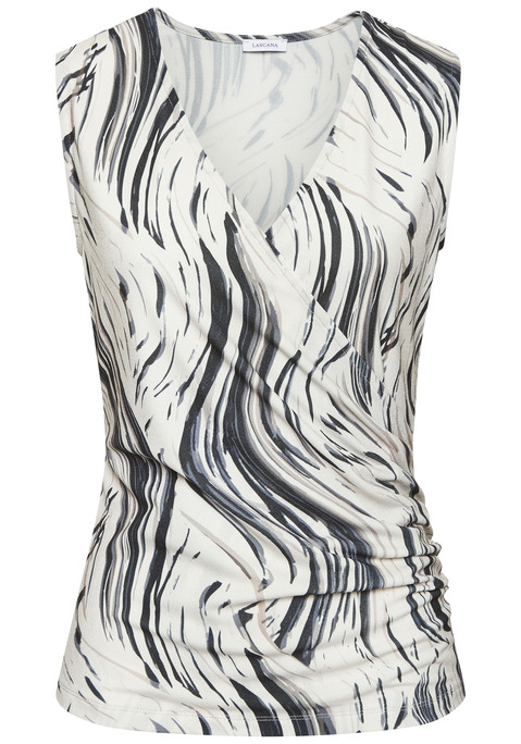Bild: Tanktop von LASCANA: Allover gemustertes Top von Lascana. Individueller Print, dadurch ist jedes Teil ein Unikat. Cache-coeur-Ausschnitt, seitliche Raffung und breite Träger. Elastische Qualität.