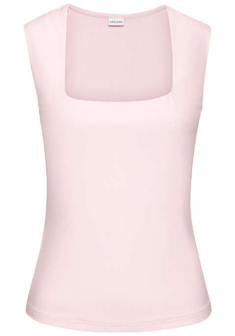 Bild: Tanktop von LASCANA: Elegantes Top von Lascana mit Karree-Ausschnitt. Breite Träger. Vorne doppellagig gearbeitet. Elastische, bügelarme Qualität.