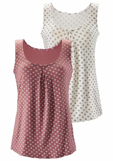 Bild: Trägertop von LASCANA: Lascana Tops im 2er-Pack. Mit modischem Faltendetail am Ausschnitt. Aus weicher Viskose-Elasthan-Qualität.