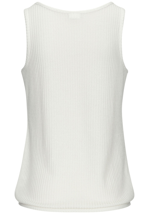 Bild: Trägertop von LASCANA: Leichtes Tanktop von Lascana mit tiefem Rundhalsausschnitt. Modische Zierknopfleiste und Knöpfe in Hornoptik. Figurnah geschnitten. Aus weicher Piqué-Qualität mit recyceltem Polyester.