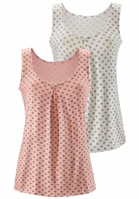 Bild: Trägertop von LASCANA: Lascana Tops im 2er-Pack. Mit modischem Faltendetail am Ausschnitt. Aus weicher Viskose-Elasthan-Qualität.