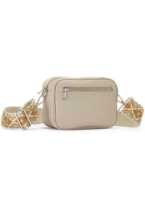 Bild: Umhängetasche von LASCANA: VEGAN. Mit 2 auswechselbaren Schulterriemen. Maße H/B/T: 14/20/8cm. Aus Textil in Nylon-Optik.