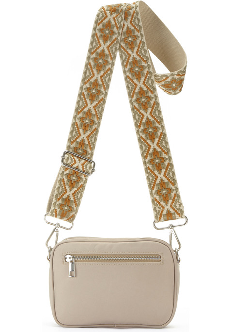 Bild: Umhängetasche von LASCANA: VEGAN. Mit 2 auswechselbaren Schulterriemen. Maße H/B/T: 14/20/8cm. Aus Textil in Nylon-Optik.