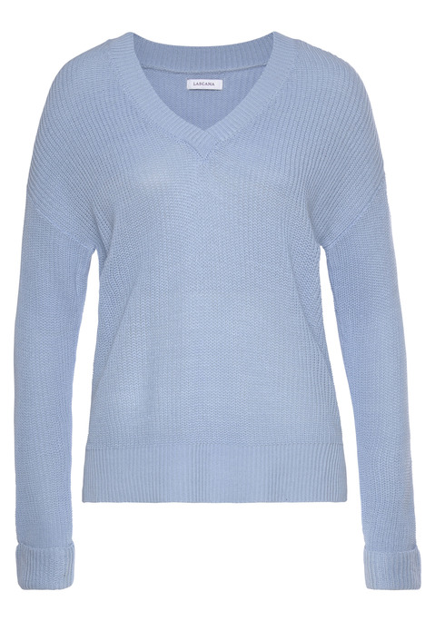 LASCANA V-Ausschnitt-Pullover Damen bleu Gr.32/34