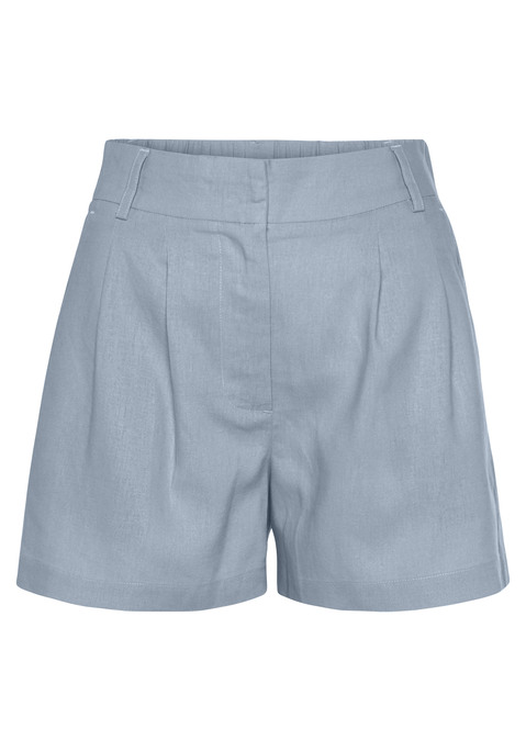 Bild: Webshorts von LASCANA: Bequeme Shorts von Lascana mit Bundfalten. Bund mit Gürtelschlaufen und hinten mit Gummizug. Schiebeknopf mit Reißverschluss. Seitliche Taschen und Fake-Leistentaschen hinten. Weite Passform. Webware aus Leinen und Viskose.