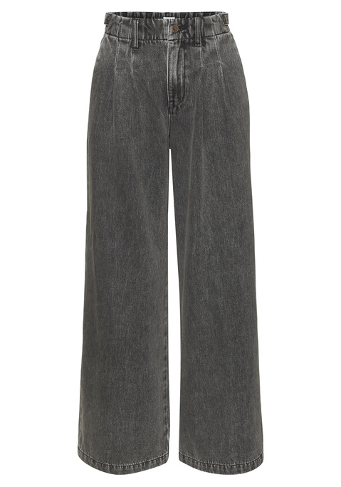 Bild: Weite Jeans von LASCANA: Wide-leg-Jeans von Lascana. Vorne mit Bundfalten. Knopf und Reißverschluss. Seitliche Eingrifftaschen. Hinten Leistentaschen. Trageangenehmee Denim.