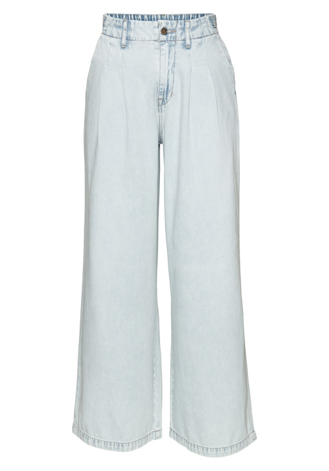 Bild: Weite Jeans von LASCANA: Wide-leg-Jeans von Lascana. Vorne mit Bundfalten. Knopf und Reißverschluss. Seitliche Eingrifftaschen. Hinten Leistentaschen. Trageangenehmee Denim.