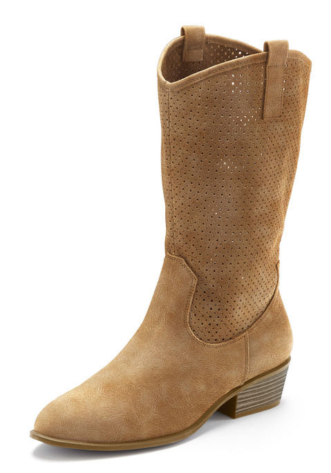 Bild: Westernstiefel von LASCANA: Stiefel mit Cut-Outs von LASCANA. Obermaterial aus Microfaser. Futter und Decksohle aus Lederimitat. Laufsohle aus Synthetik.