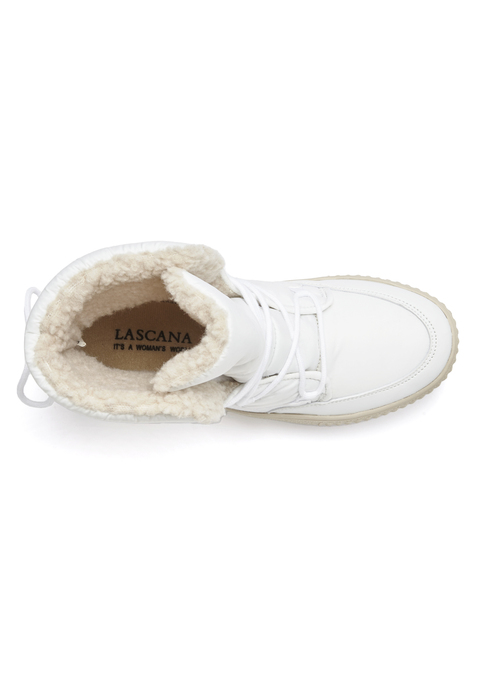 Bild: Winterboots von LASCANA: Boots mit Textil VEGAN von LASCANA. Obermaterial aus Lederimitat und Textil. Futter und Decksohle aus Textil. Laufsohle aus Synthetik.