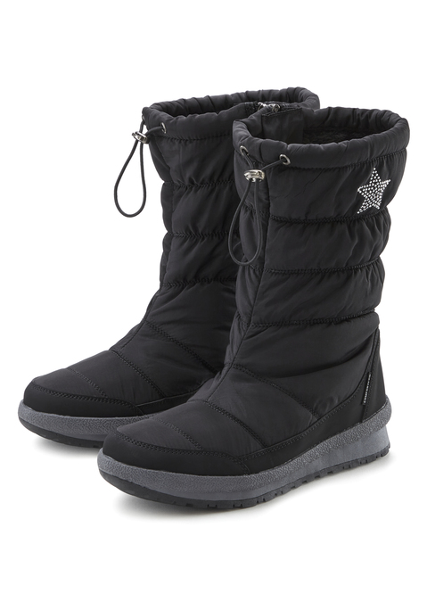 Bild: Winterstiefel von LASCANA: Boots mit Sternen-Applikation von LASCANA. Mit wasserabweisender Comfortex-Klimamembrane und Warmfutter. Obermaterial und Futter aus Synthetik. Decksohle aus Polyester. Laufsohle aus Synthetik.