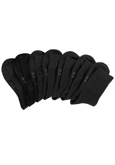 Bild: Basicsocken von Lavana: Im 7er-Pack. In modischer Melange-Optik. Aus 73% Baumwolle, 26% Polyamid, 1% Elasthan. Socken enden über dem Knöchel.