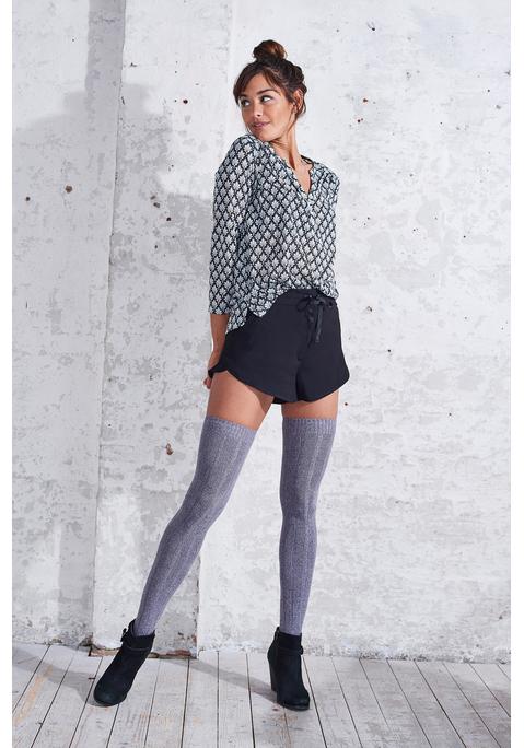 Bild: Overknees von Lavana: In hübscher Melange-Optik. Aus 94% Baumwolle, 5% Polyamid, 1% Elasthan.