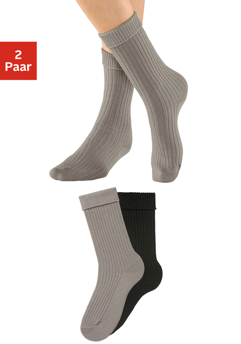 Bild: Socken von Lavana: Bequeme Socken von Lavana im praktischen Doppelpack. Mit angenehmen, modischen Umschlagbund. Weiches und wärmendes Material.