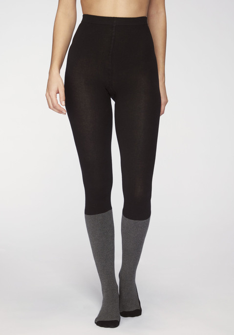 Bild: Strickstrumpfhose von Lavana: Strumpfhose von Lavana mit Verstärkung in den Belastungszonen. Druckfreier Komfortbund. Anschmiegsame Passform. Elastische Strickqualität. Weicher Baumwoll-Mix.