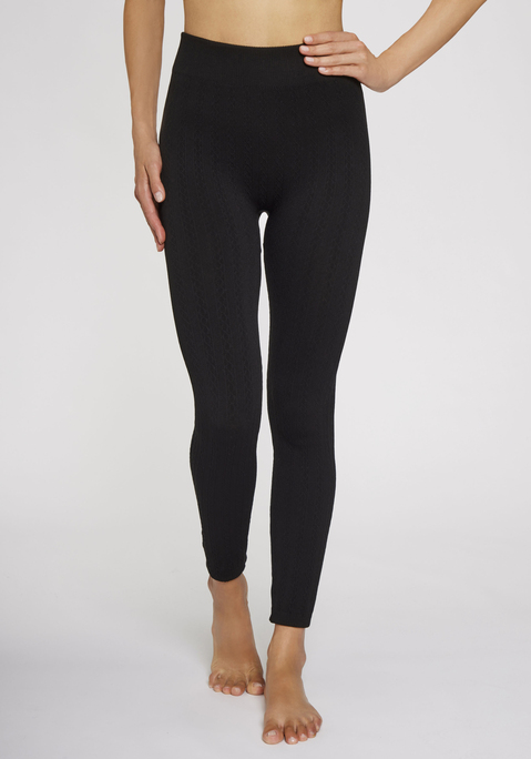 Bild: Strickstrumpfleggings von Lavana: Angenehm warme Thermoleggings von Lavana. Klassisches Zopfmuster für eine schöne Optik. Innen weich angeraut für zusätzliche Wärme. Ohne störende Seitennähte und mit druckfreiem Bund. Komfortables Material.