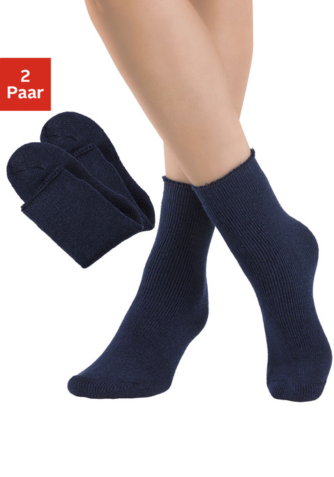 Bild: Thermosocken von Lavana: Thermo-Socken von Lavana für jederzeit warme Füße. Weich und flauschig innen. Dickere Kuschelsocken, nicht für enges Schuhwerk geeignet. Ideal auch fürs Bett oder Sofa. Kuscheliges Material.