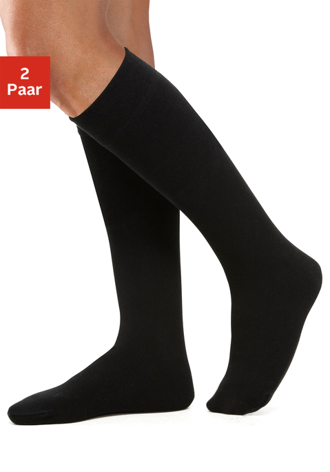 Bild: Thermostrümpfe von Lavana: Thermokniestrümpfe von Lavana im praktischen 2er-Pack. Weiches Komfortbündchen mit optimalem Sitz. Weich und wärmend durch angeraute Innenseite. Gut in Stiefeln oder Wanderschuhen zu tragen. Elastisches Mischgewebe für mehr Komfort.