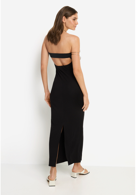 Bild: Bandeaukleid von LSCN by LASCANA: Trägerloses Kleid von LSCN by Lascana mit stylischem Bandeau-Ausschnitt. Schmale Passform, langer Schnitt und mit Schlitz hinten in der Mitte. Ideal für alles vom Strand bis zum feierlichen Anlass. Trageangenehme Qualität.