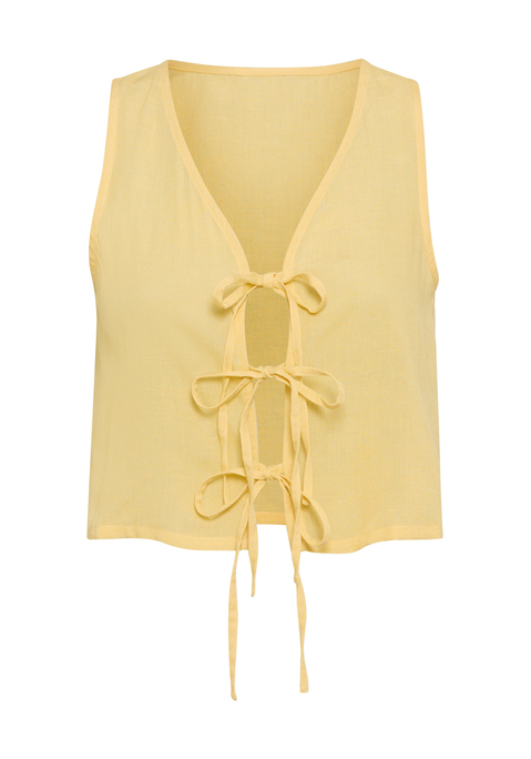 Bild: Blusentop von LSCN by LASCANA: Kurz geschnittenes Strandtop von LSCN by Lascana. Mit einem tiefem V-Ausschnitt und drei Bindebändern als Verschluss. Träger im Tank-Top-Stil. Mit Brustabnähern für eine schöne Form. Trageangenehme Qualität mit Viskose.