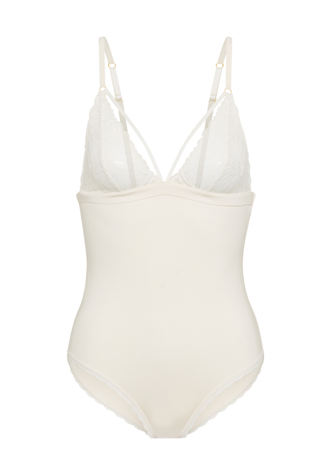 Bild: Body von LSCN by LASCANA: Body von LSCN by Lascana. Cups aus weicher Spitze, Mit Zierbändern und kleinen, metallisch glänzenden Details. Verstellbare Träger für eine perfekte Passform. Weiches Material, Rumpf aus Microfaser.