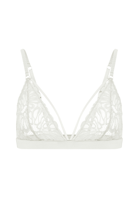 Bild: Bralette von LSCN by LASCANA: Bralette von LSCN by Lascana. Aus weicher Spitze. Mit Zierbändern. Mit kleinen metallisch glänzenden Details. Verstellbare Träger für eine perfekte Passform. Weiches Material.