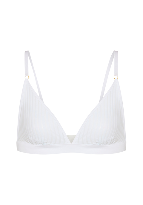 Bild: Bralette von LSCN by LASCANA: Bralette von LSCN by Lascana mit modernen transparenten, grafischen Streifen. Das leichte Material, die bequeme Triangel-Schnittform und das bügellose Design ermöglichen ein natürliches Tragegefühl. Verstellbare Träger. Trageangenehme Qualität mit recyceltem Polyamid.