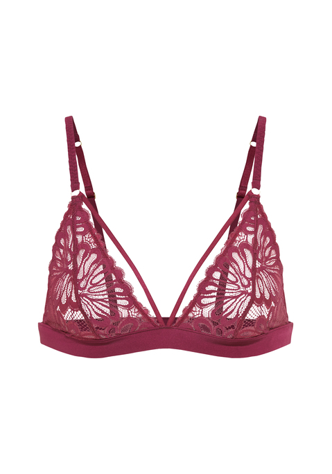 Bild: Bralette von LSCN by LASCANA: Bralette von LSCN by Lascana. Aus weicher Spitze. Mit Zierbändern. Mit kleinen metallisch glänzenden Details. Verstellbare Träger für eine perfekte Passform. Weiches Material.