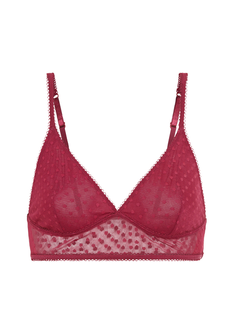 Bild: Bralette von LSCN by LASCANA: Romantisches Bralette von LSCN. Verstellbare Träger für eine perfekte Passform. Kleine Herzen all over. Leicht transparentes Mesh.