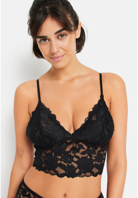 Bild: Bralette von LSCN by LASCANA: Verführerischer Bralette-BH von LSCN by Lascana aus floraler Spitze. Bequeme Passform ohne Verschluss. Träger verstellbar. Angenehm weiche Qualität.