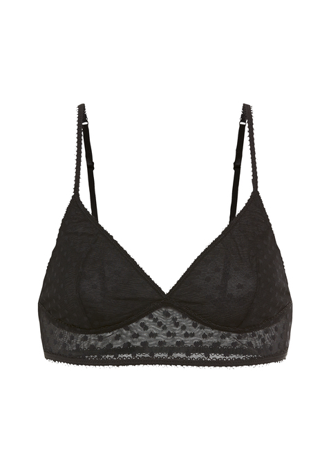 Bild: Bralette von LSCN by LASCANA: Romantisches Bralette von LSCN. Verstellbare Träger für eine perfekte Passform. Kleine Herzen all over. Leicht transparentes Mesh.