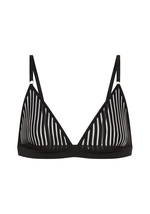 Bild: Bralette von LSCN by LASCANA: Bralette von LSCN by Lascana mit modernen transparenten, grafischen Streifen. Das leichte Material, die bequeme Triangel-Schnittform und das bügellose Design ermöglichen ein natürliches Tragegefühl. Verstellbare Träger. Trageangenehme Qualität mit recyceltem Polyamid.